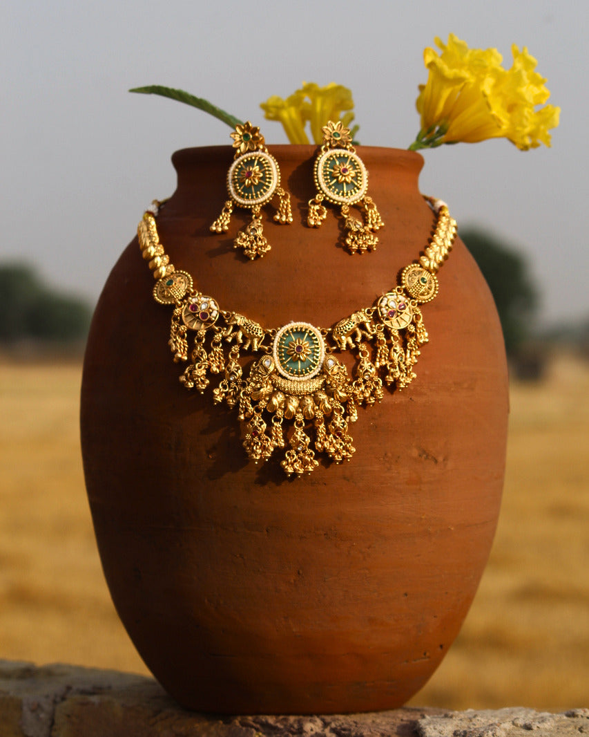 The Meenakari Gaj Haar Set